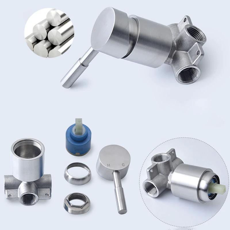 Stainless Steel Shower Combination Round Fixed Shower Head with Shower Arm by BowLift
