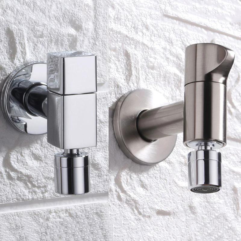 Contemporary Wall-Mounted Bathroom Faucet Knob Handle Solid Brass Round Faucet by BowLift