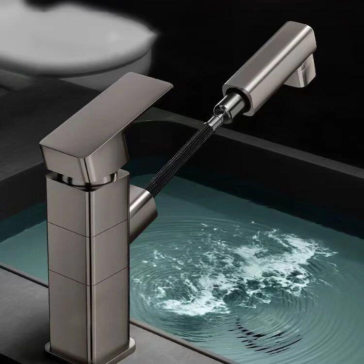 Bathroom Vessel Faucet Swivel Spout Single Handle Faucet with Pull-Out Spray Head by BowLift