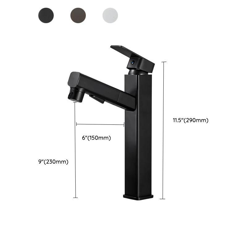 Bathroom Vessel Faucet Swivel Spout Single Handle Faucet with Pull-Out Spray Head by BowLift