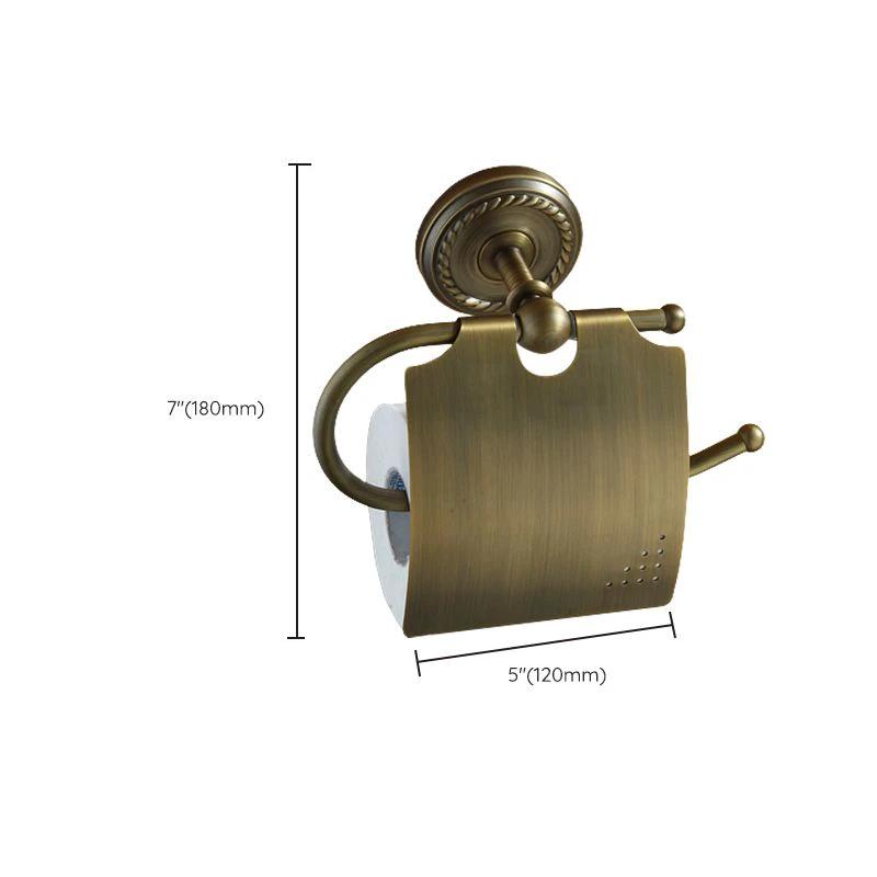 Worn Brass Traditional Bathroom Set with Bath Shelf/Paper Holder & Towel Bar by BowLift