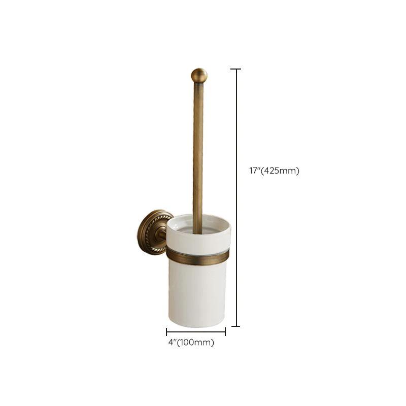 Worn Brass Traditional Bathroom Set with Bath Shelf/Paper Holder & Towel Bar by BowLift