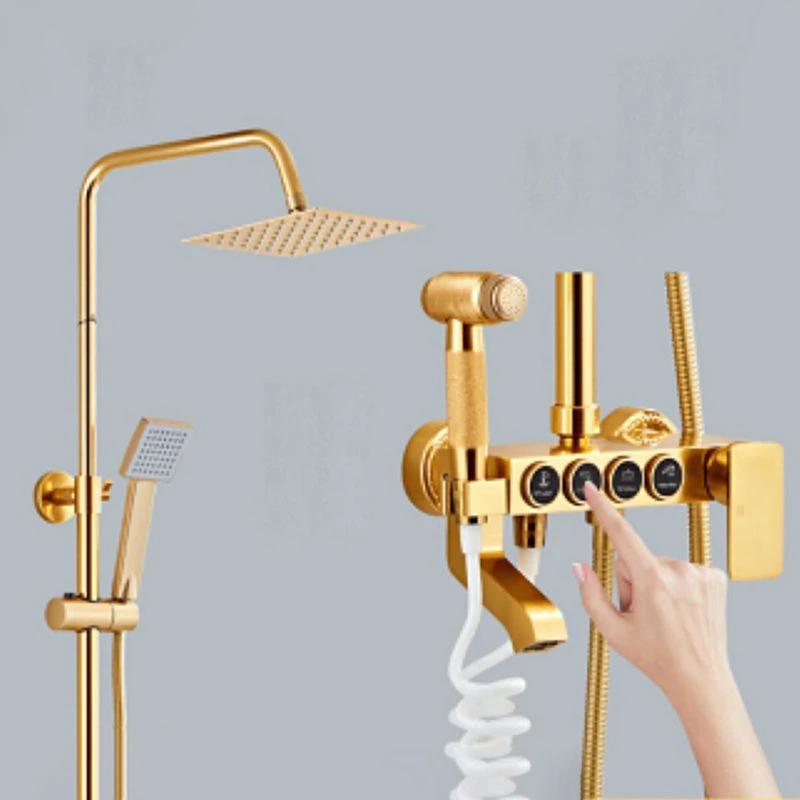 Modern adjustable water flow shower faucet shower arm shower system on the wall by BowLift
