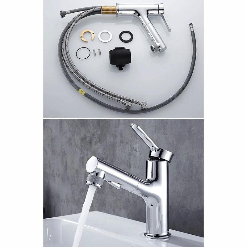Contemporary sink faucet pull-out basin tap with lever handle by BowLift