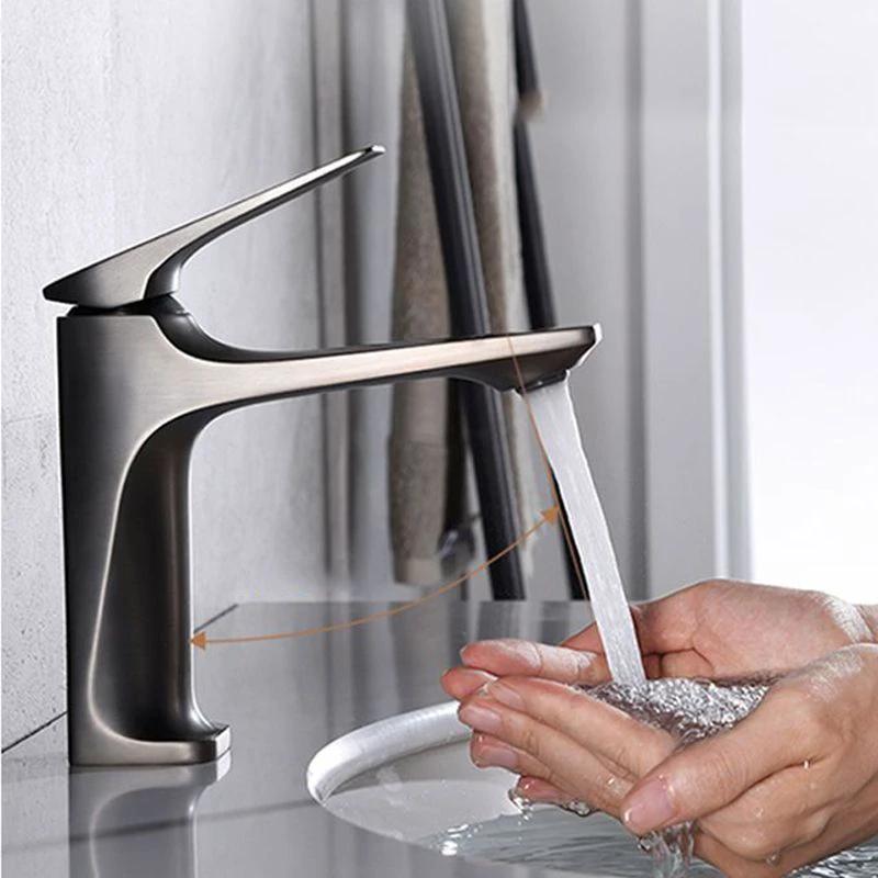 Modern Vessel Sink Faucet Copper Lever Handle Low Arc Vessel Faucet for the Bathroom by BowLift
