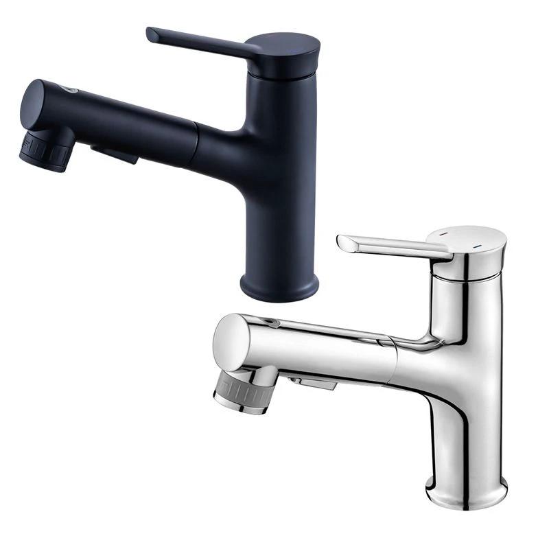 Contemporary sink faucet pull-out basin tap with lever handle by BowLift