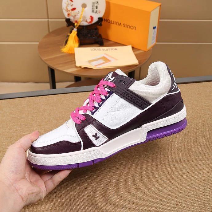 Luxury Virgil Trainer Sneakers Shoes Signature White Purple Monogram by Air Jordan