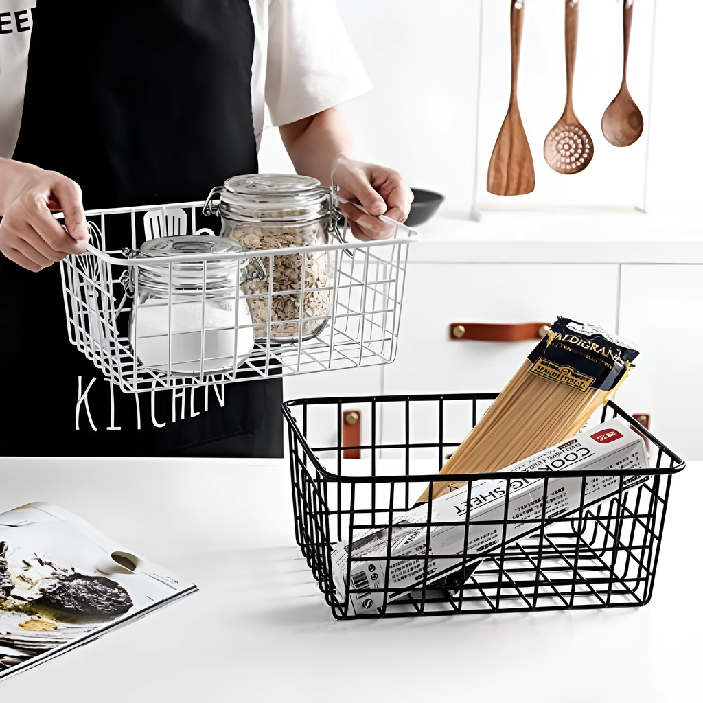 Sleek Wire Organizer Storage Basket by Casa & Beyond