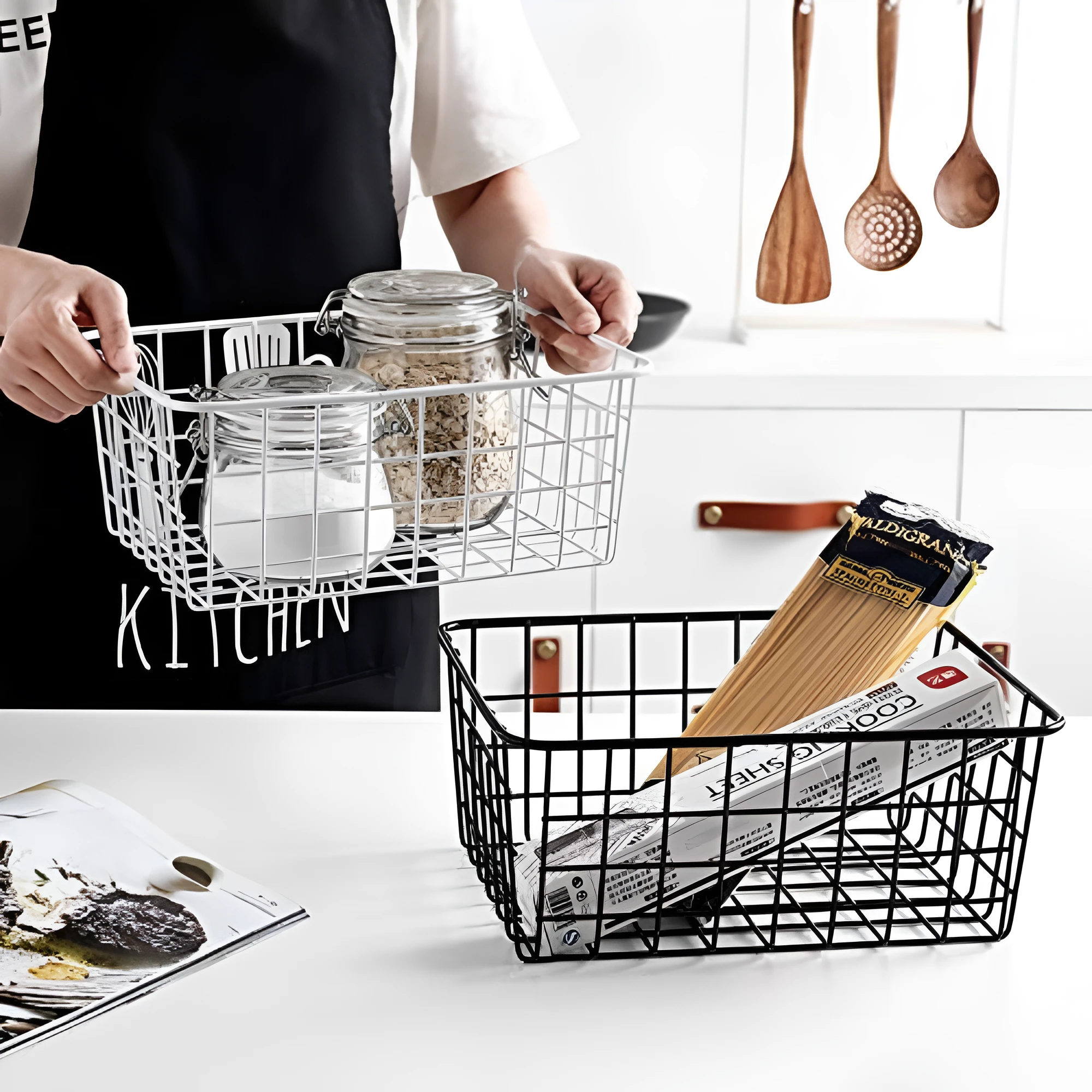 Sleek Wire Organizer Storage Basket by Casa & Beyond