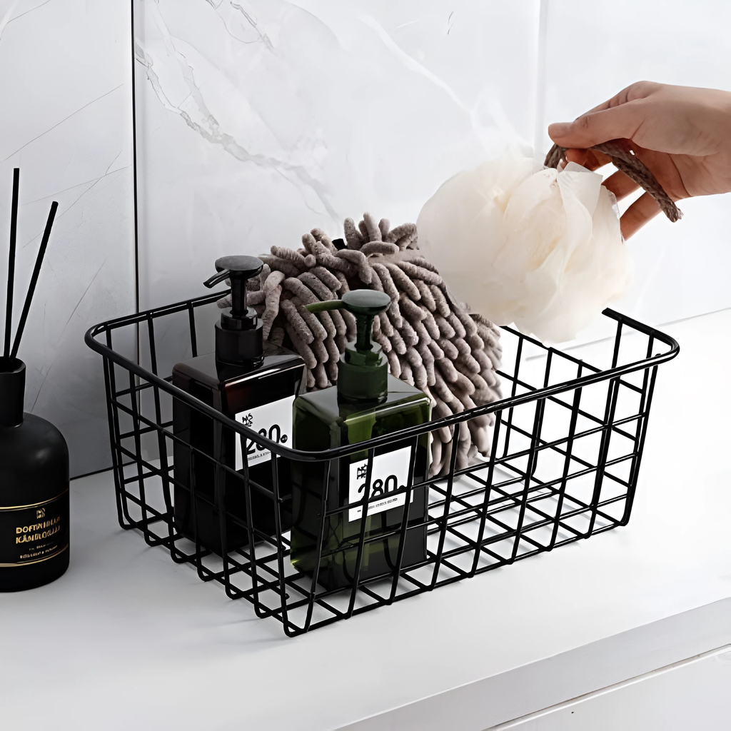 Sleek Wire Organizer Storage Basket by Casa & Beyond