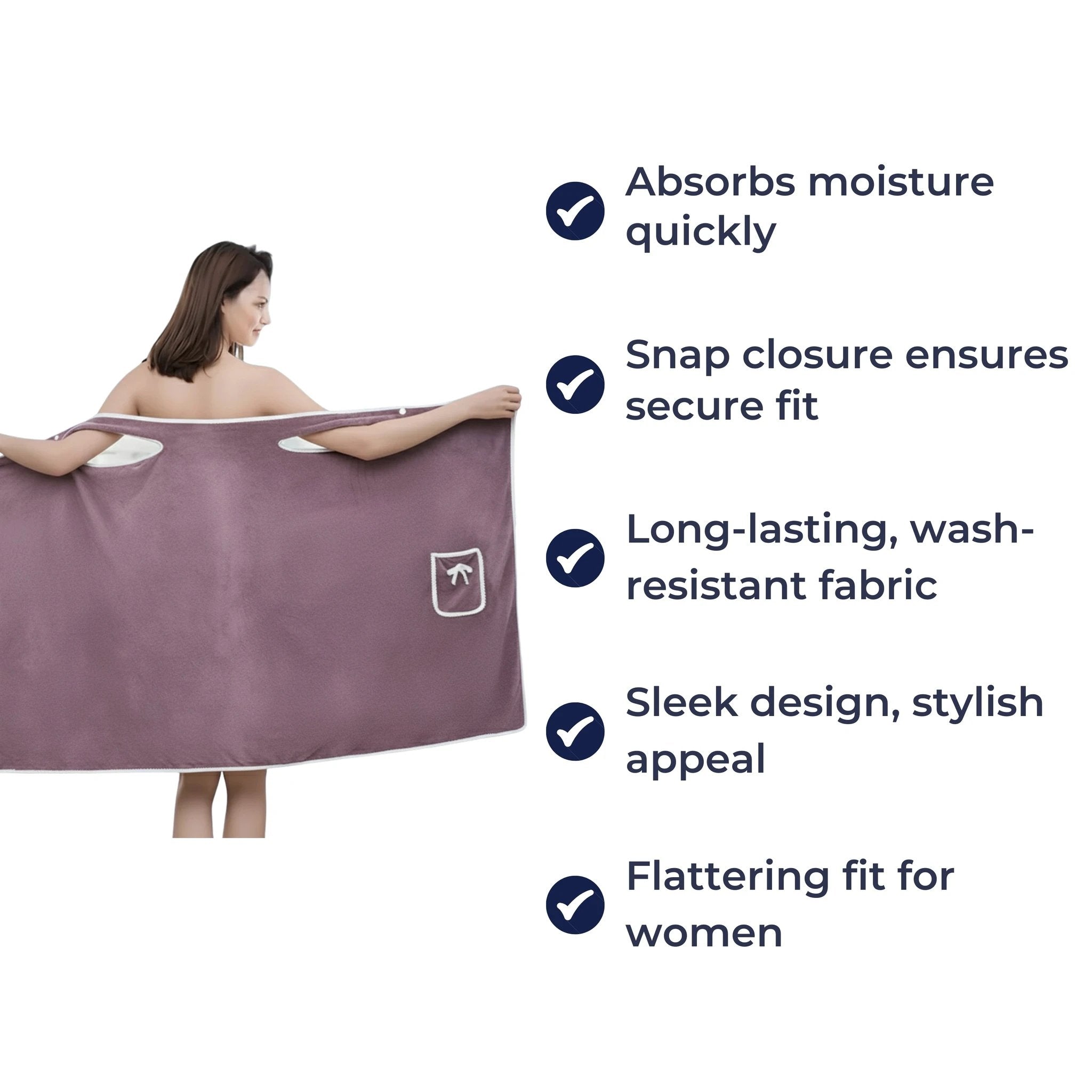 Highly Absorbent Fleece – Snap Button Fit – Soft Lightweight Comfort for Shower Gym & Travel Bowlift by Bowlift
