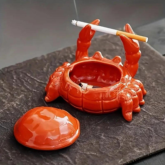 CrabbySmoke – Unique crab-shaped ashtray with lid Bowlift by Bowlift