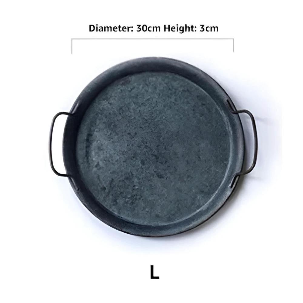 Retro Round Metal Dinner Serving Trays by Casa & Beyond