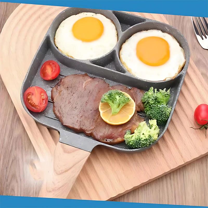Four-hole egg pan, breakfast omelette household frying pan non-stick pan by BowLift