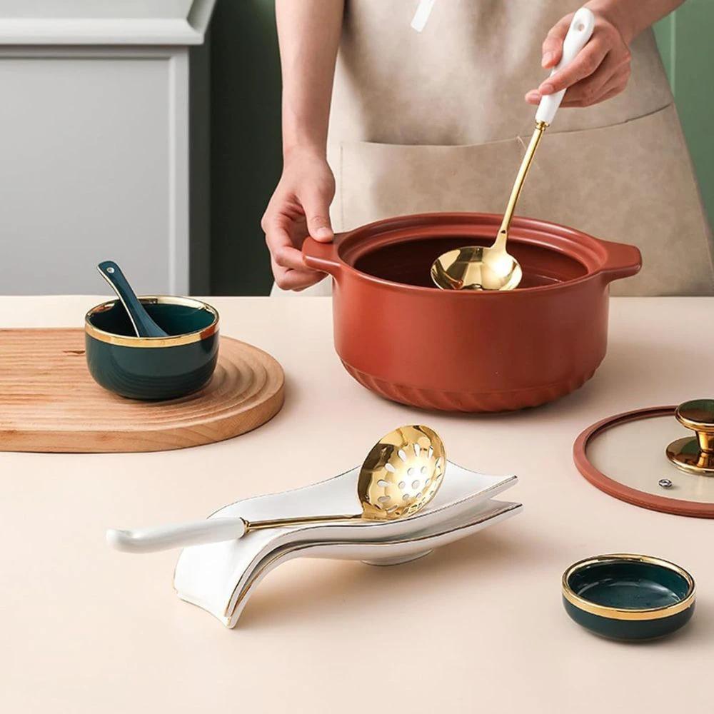 Flowline Ceramic Cooking Spoon Rest by Casa & Beyond