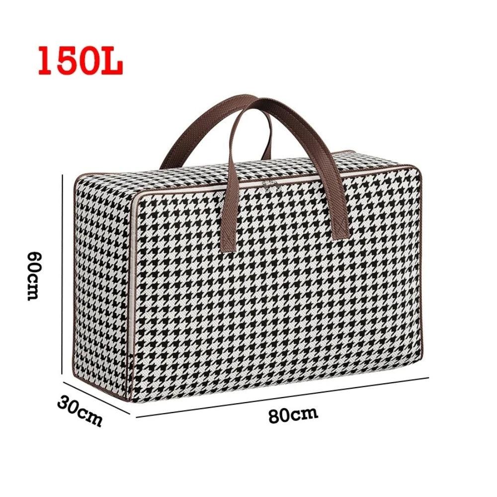 Durable Large Capacity Houndstooth Storage Suitcase by Casa & Beyond