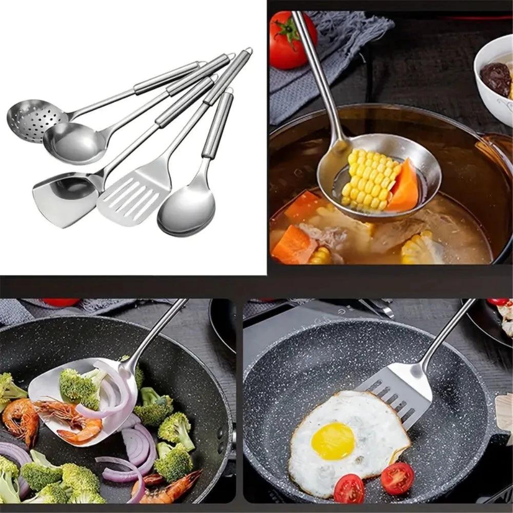 Stainless Steel Cooking Utensils | 5pcs Set by Casa & Beyond
