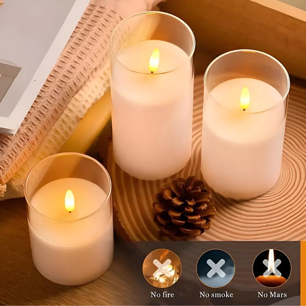 Ethereal 3D Flameless Candle | 3pcs Set by Casa & Beyond