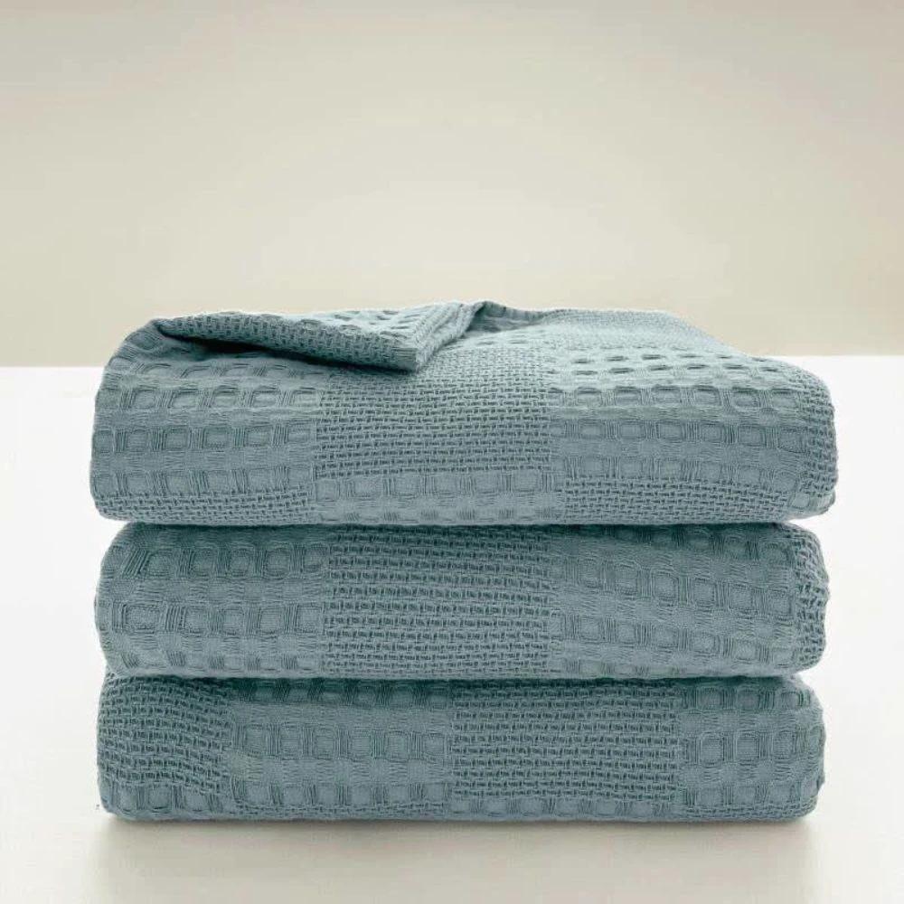 Blush Waffle Checkered Blanket by Casa & Beyond