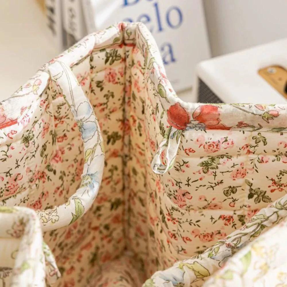 Delicate Floral Canvas Storage Basket by Casa & Beyond