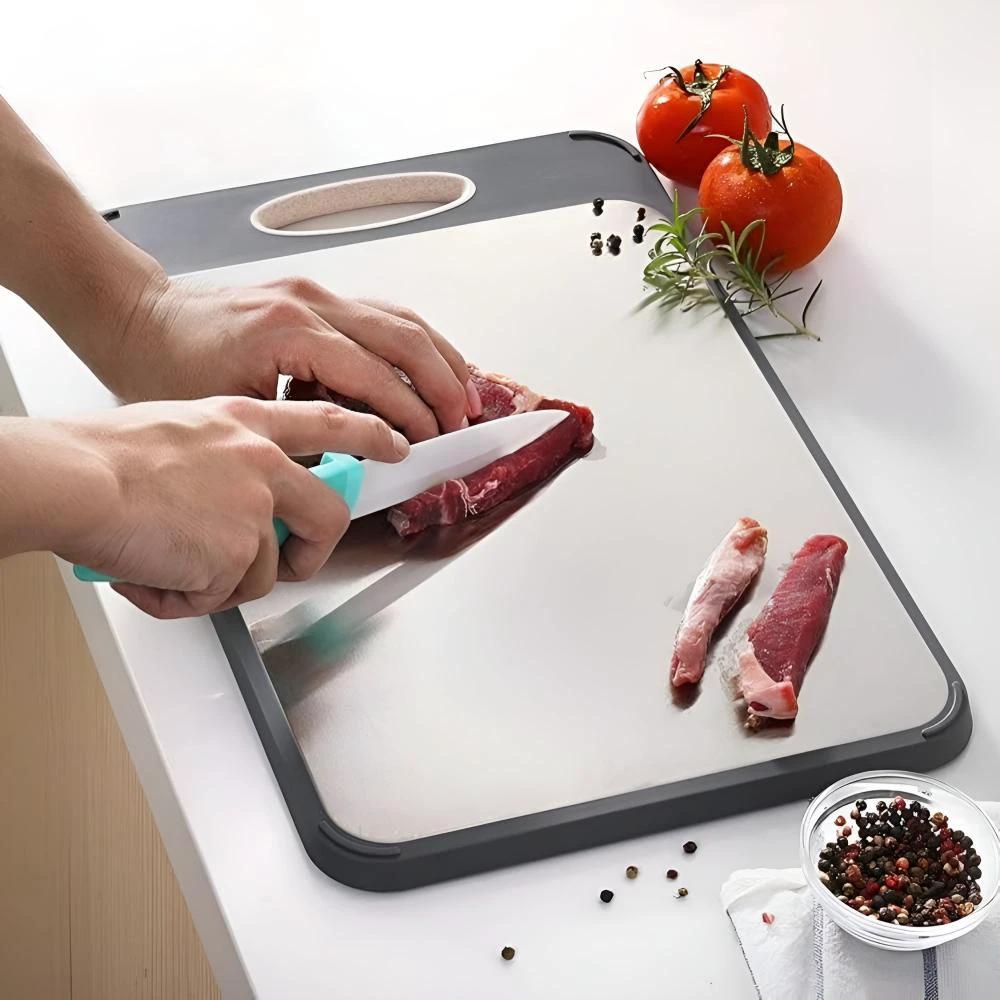 Reversible Stainless Steel Cutting Board by Casa & Beyond