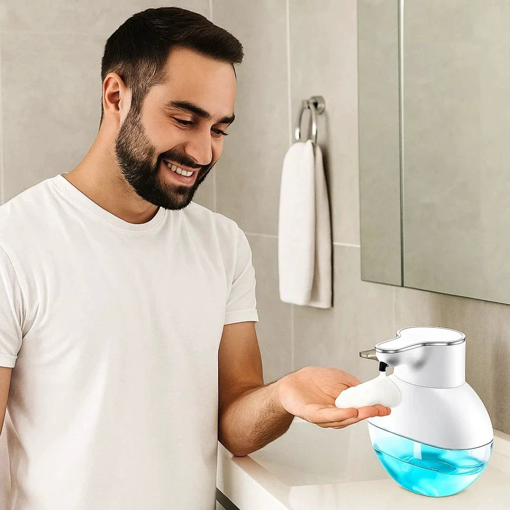 PureFoam | Touchless Foam Soap Dispenser – Infrared Sensor – IPX5 Waterproof – USB Rechargeable Hygiene Bowlift by Bowlift