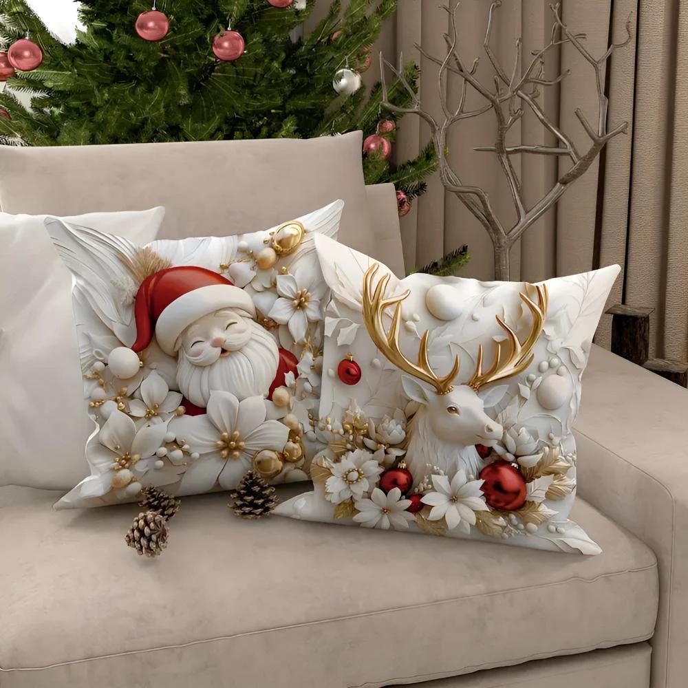 Christmas Charm Velvet Cushion Covers | Set of 4 by Casa & Beyond