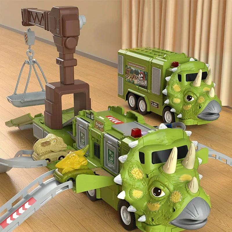 New Engineer Truck Railway Toy Set with Transforming Dinosaurs by Bowlift