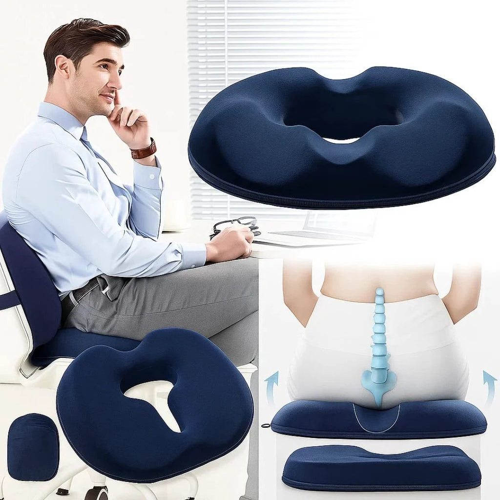 SitRelief | Donut Seat Cushion – Tailbone & Haemorrhoid Relief – Memory Foam – Washable Cover – Office, Travel, Postpartum Use Bowlift by Bowlift