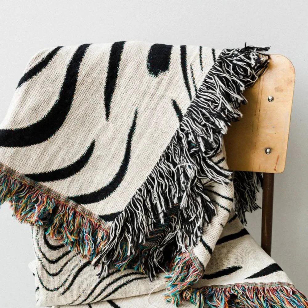Marble Woven Throw Blanket by Casa & Beyond