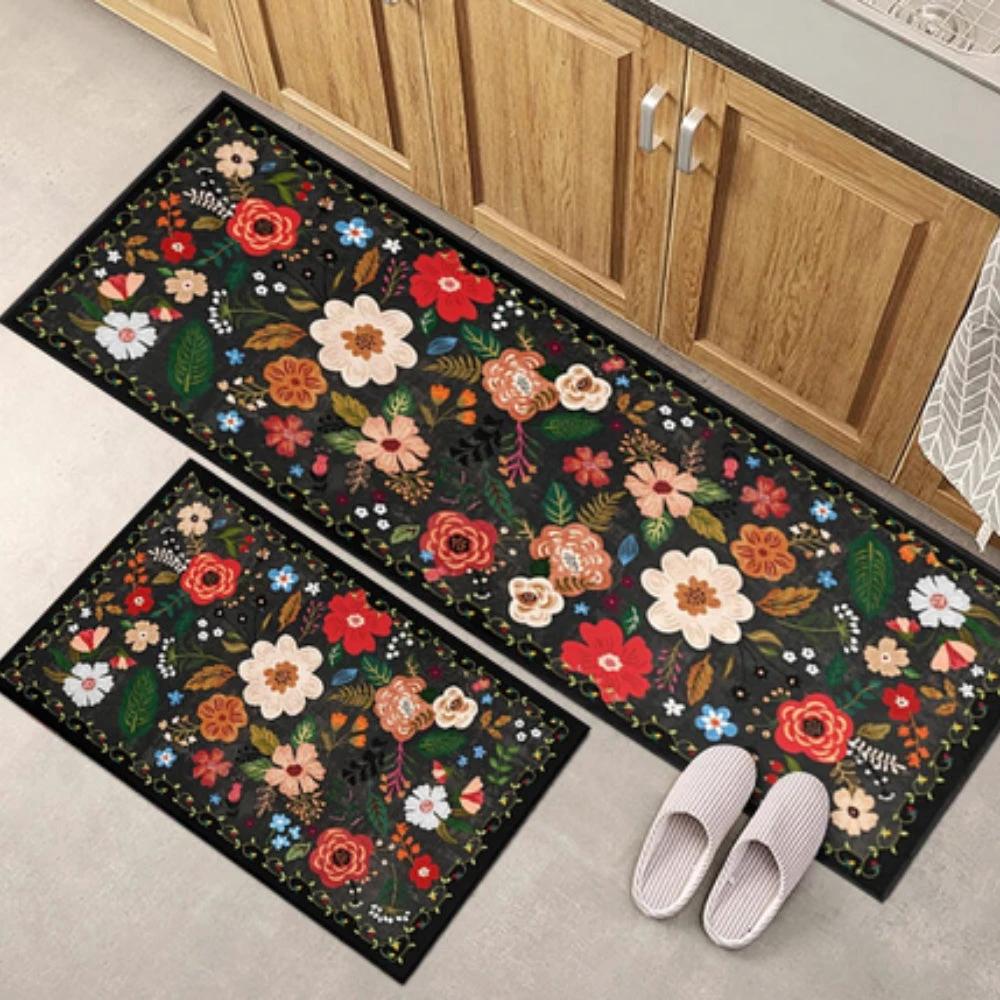Meadow Boho Floral Kitchen Mat Set by Casa & Beyond