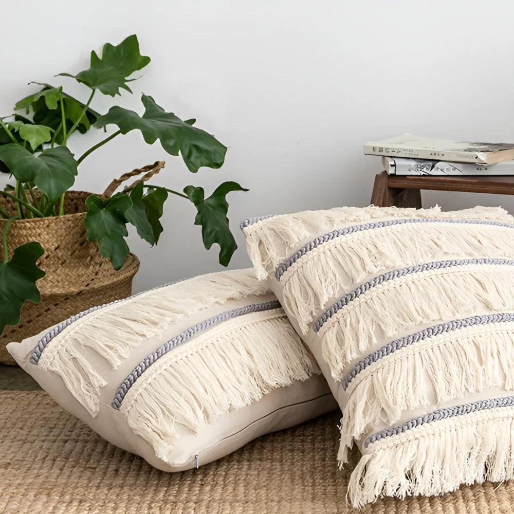 Bohemian Fringe Tassel Cushion Covers by Casa & Beyond