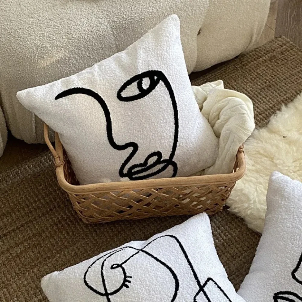 Abstract Face Artistic Cushion Cover by Casa & Beyond