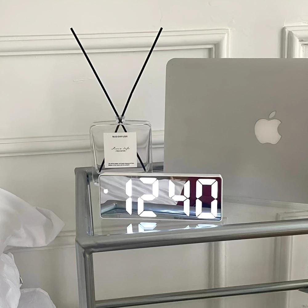 Digital LED Mirror Alarm Clock by Casa & Beyond