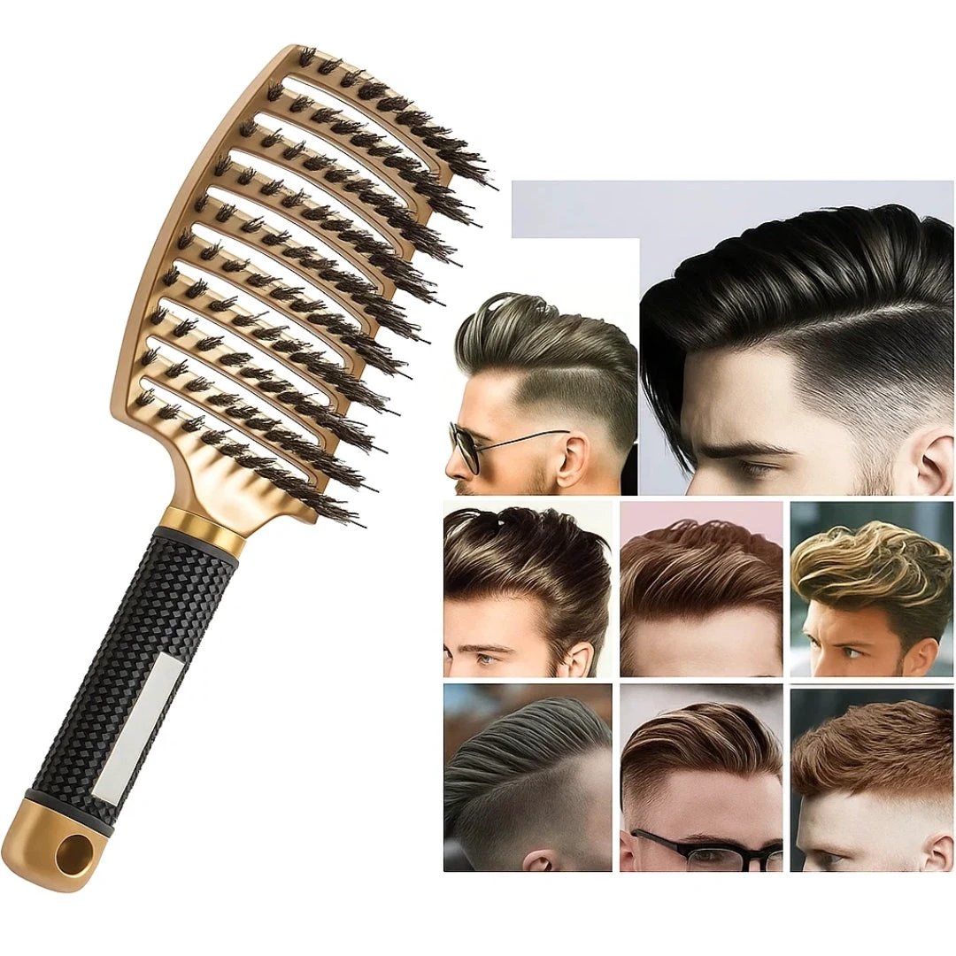 Quick Knot‑Free Detangling – Nylon Bristles with Scalp Massage Tips – For Thick or Curly Hair Bowlift by Bowlift