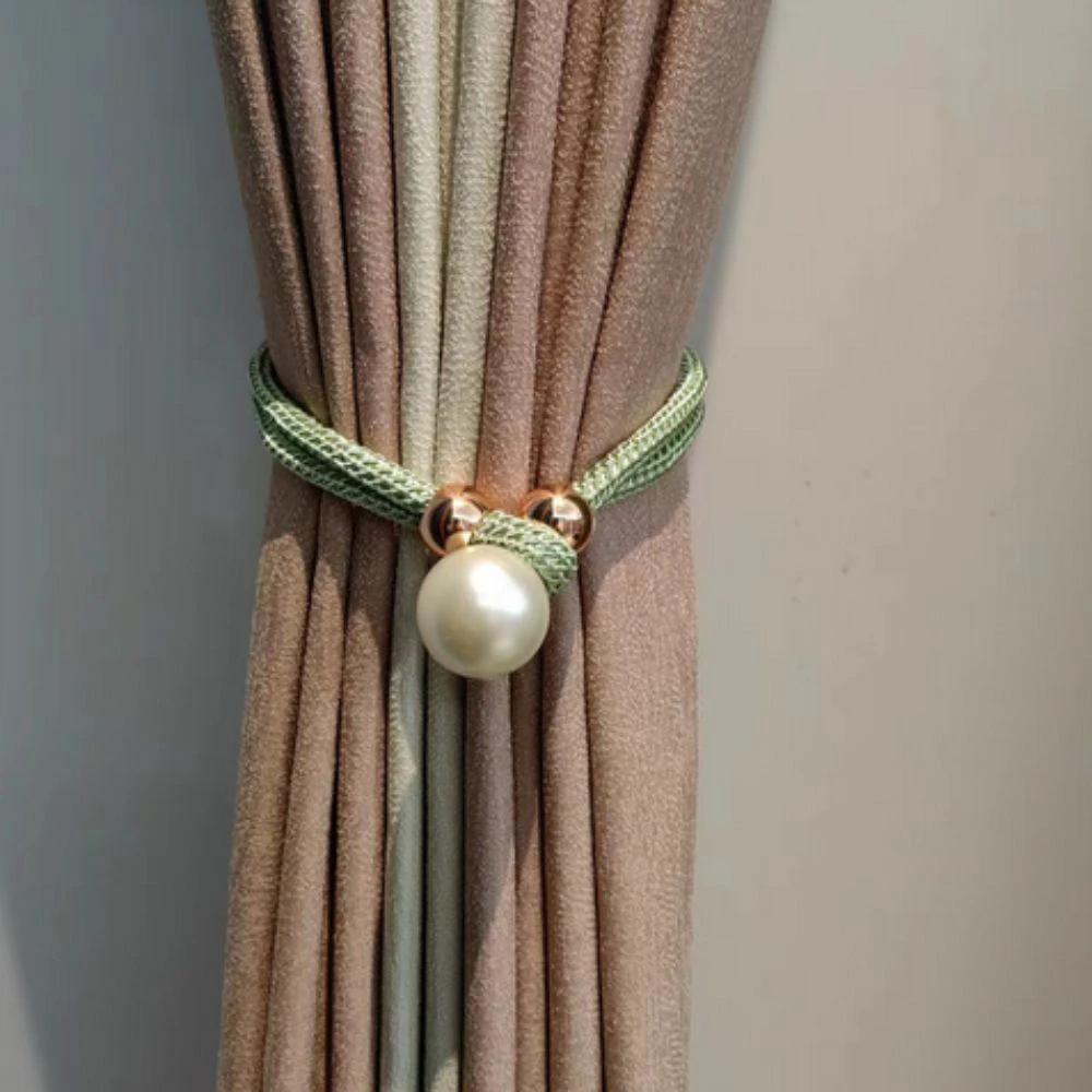 Lustrous Pearl Curtain Tie Back | 2 Pcs Set by Casa & Beyond