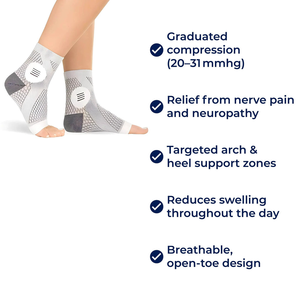 Neurowear | Neuropathy Compression Socks – Graduated 20–31 mmHg – Breathable Toeless Design – All‑Day Relief for Swollen Feet Bowlift by Bowlift
