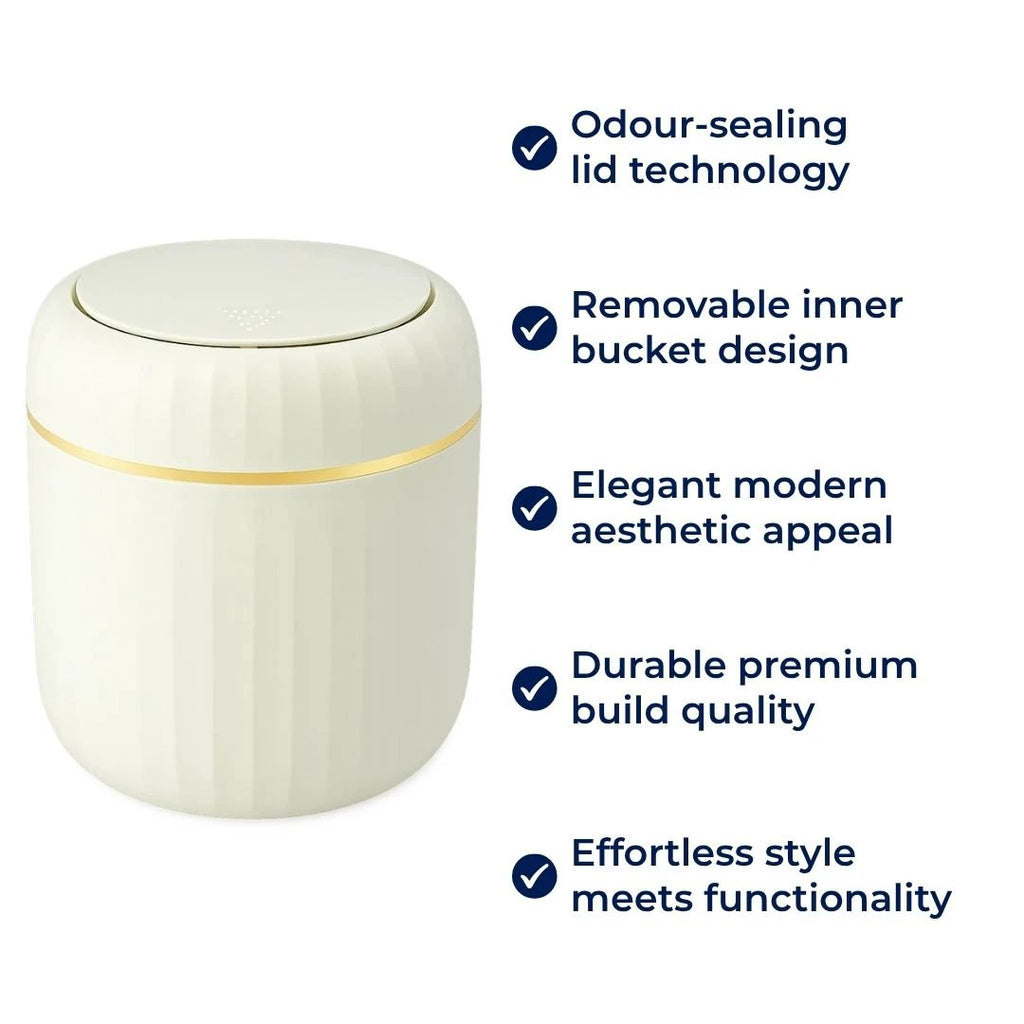 Odour-Sealing Lid – Durable Removable Inner Bucket – Compact Space-Saving Design – Keeps Desks Clean & Fresh Bowlift by Bowlift