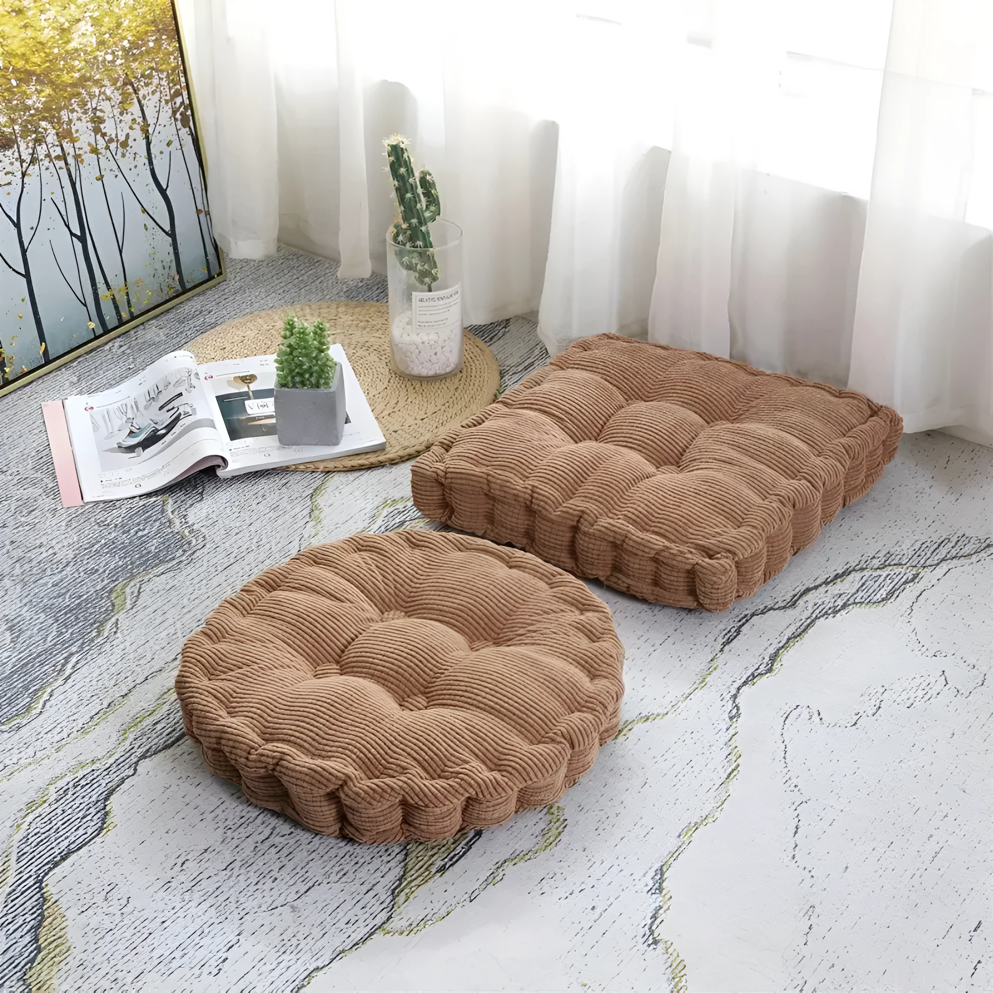 Stackable Corduroy Chair Cushions by Casa & Beyond