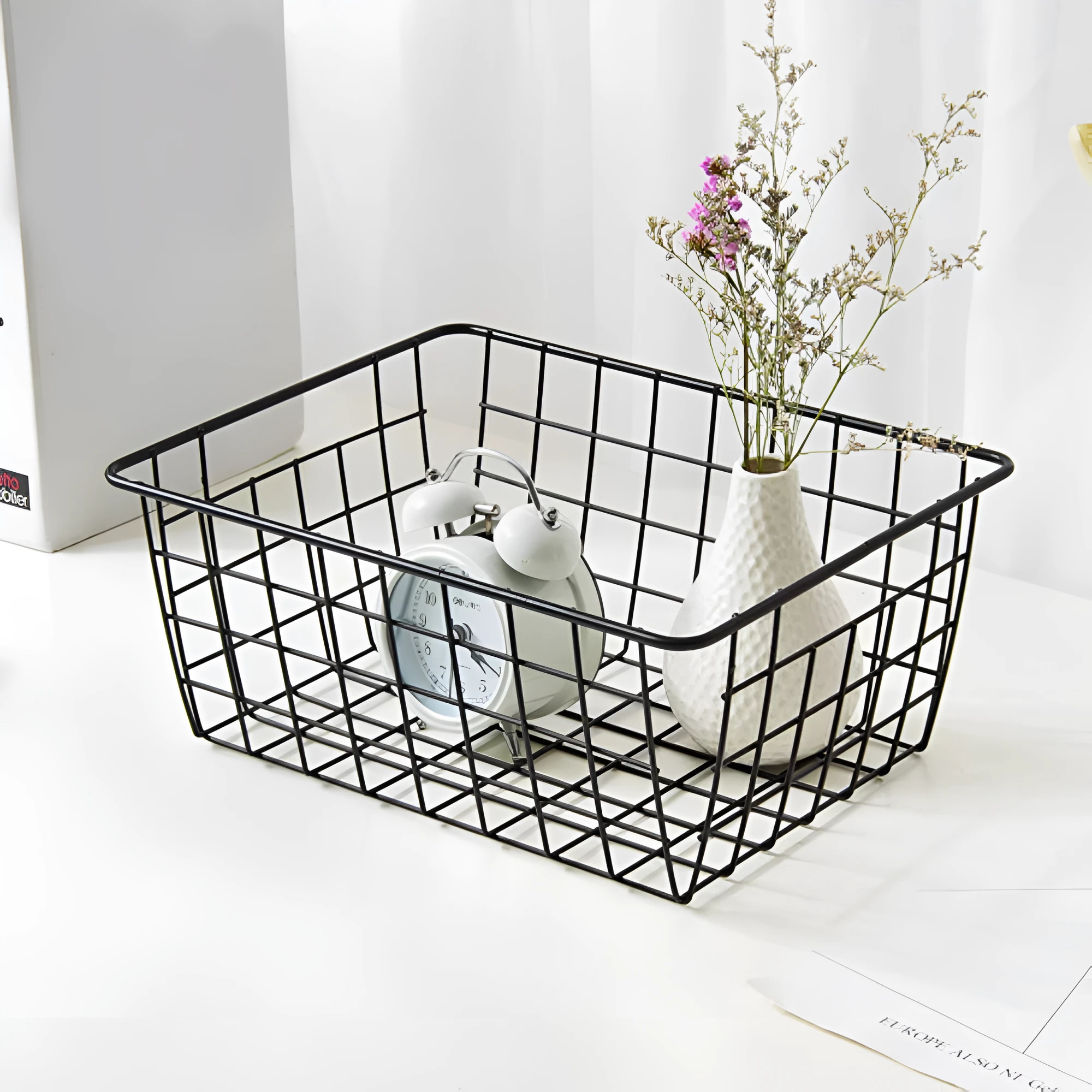 Sleek Wire Organizer Storage Basket by Casa & Beyond