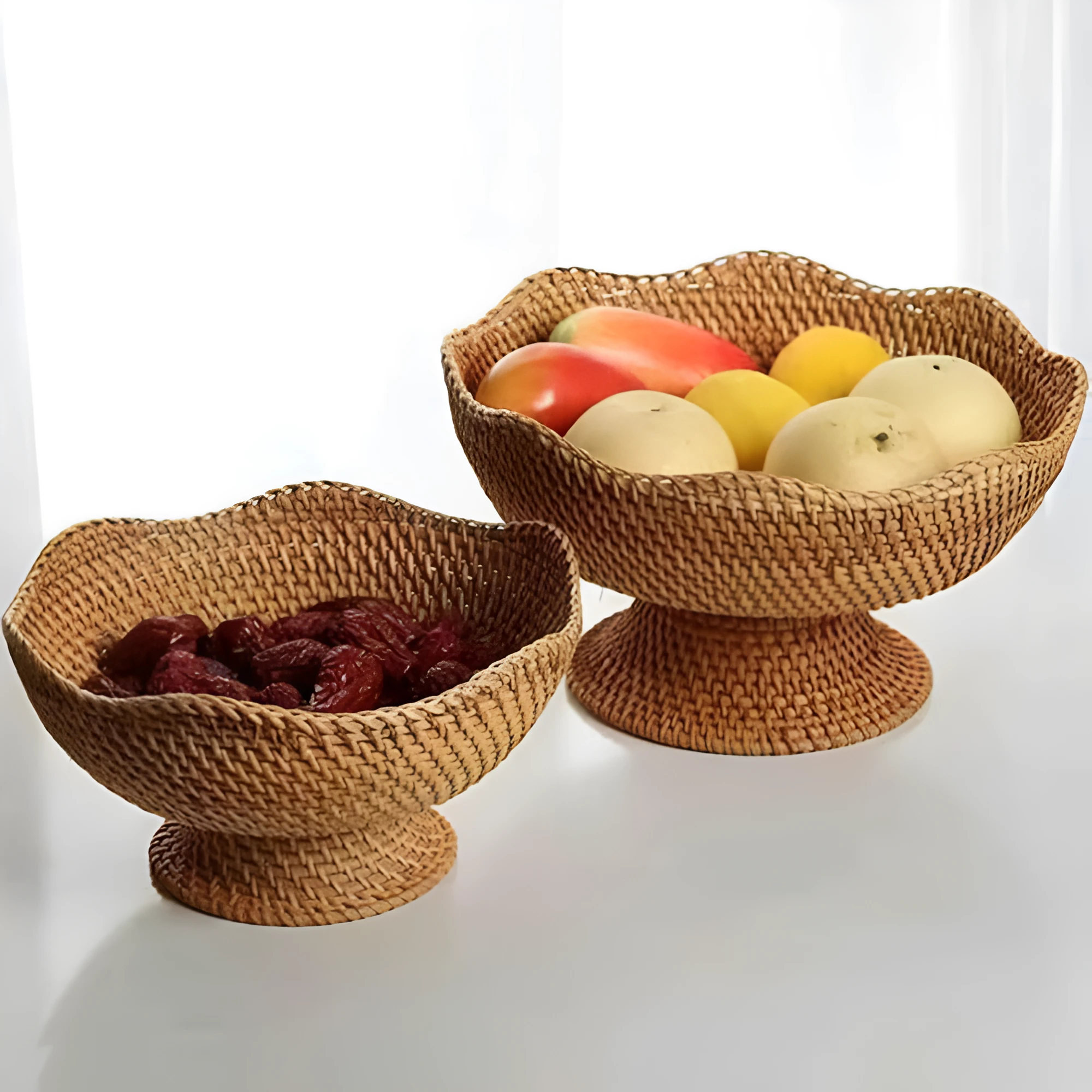 Natural Rattan Handwoven Fruit Basket by Casa & Beyond