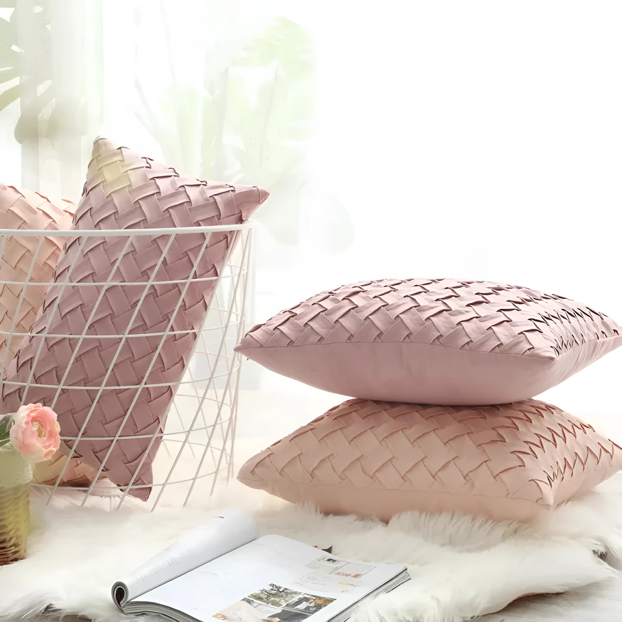 Premium Woven Cushion Covers by Casa & Beyond