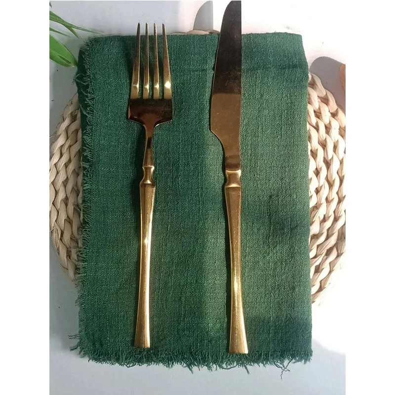 12pcs Cotton Linen Table Napkins Table Decoration Cloth Table Napkins by Bowlift