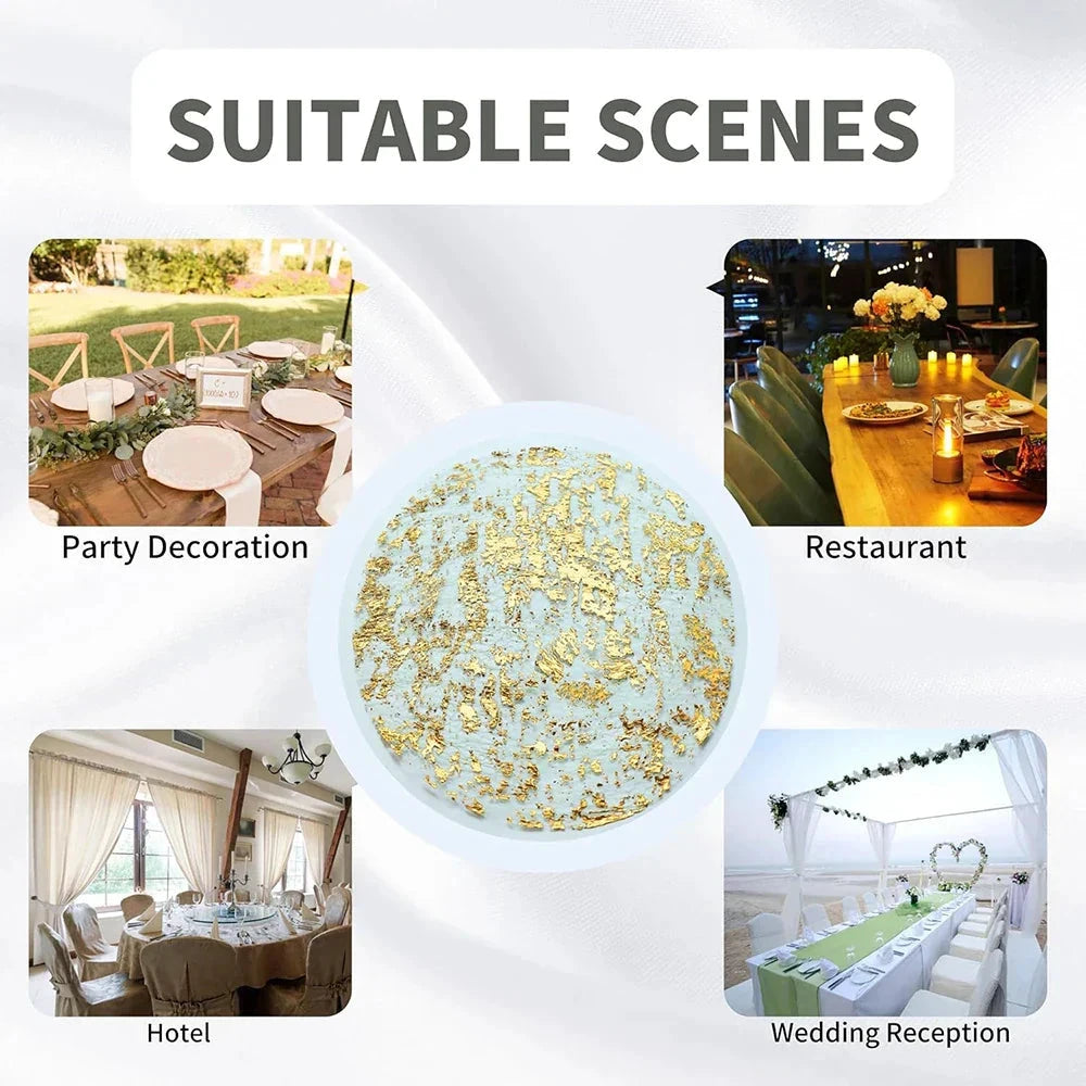 12pcs Disposable Gold Decoration Placemats Set Table Mat Kitchen Tools by Bowlift