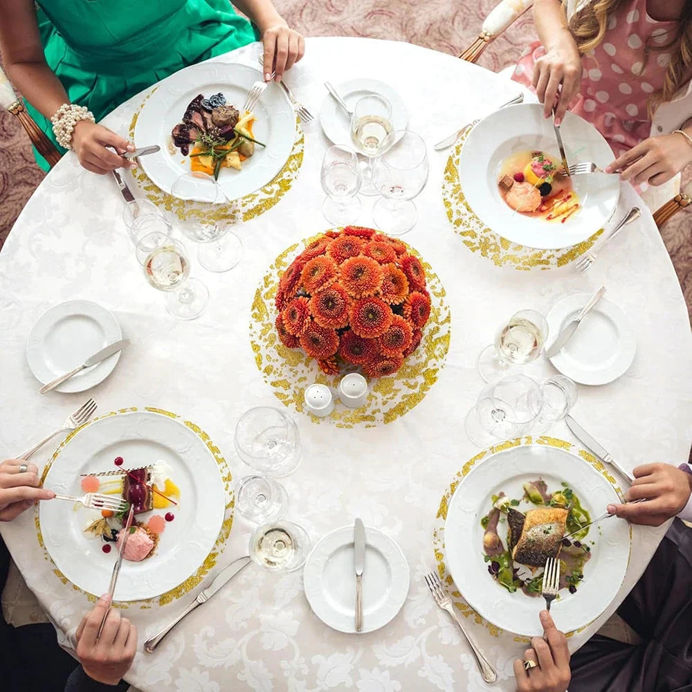 12pcs Disposable Gold Decoration Placemats Set Table Mat Kitchen Tools by Bowlift