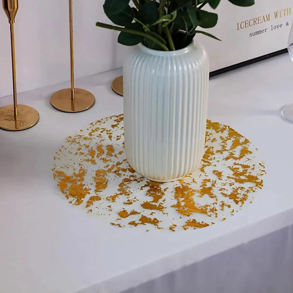 12pcs Disposable Gold Decoration Placemats Set Table Mat Kitchen Tools by Bowlift