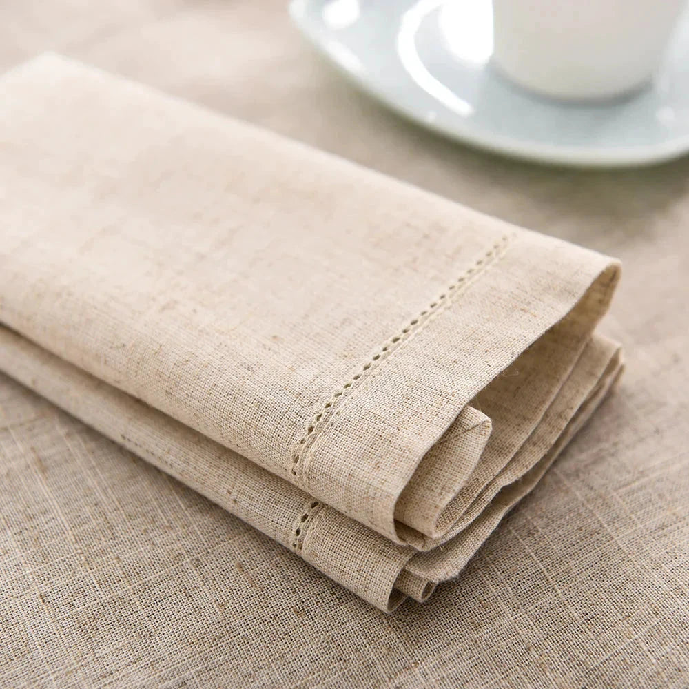 12pcs Linen Party Table Cloth Dinner Napkin Restaurant Napkins by Bowlift
