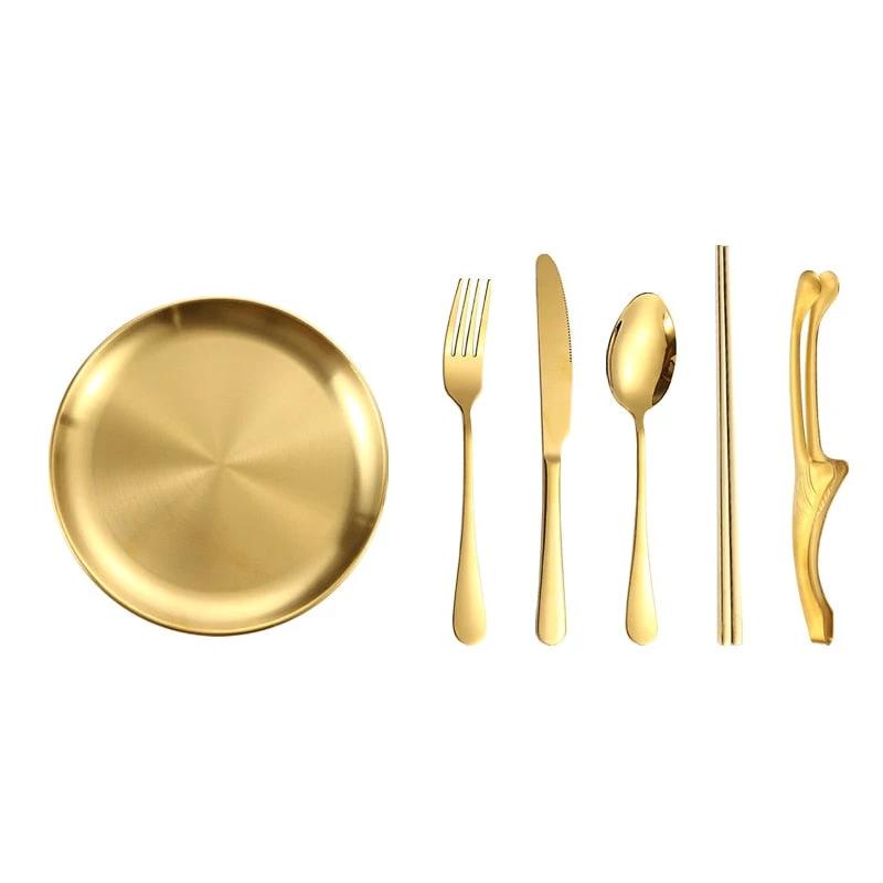 12pcs Portable Stainless Steel Cutlery Set Tableware For Camping by Bowlift