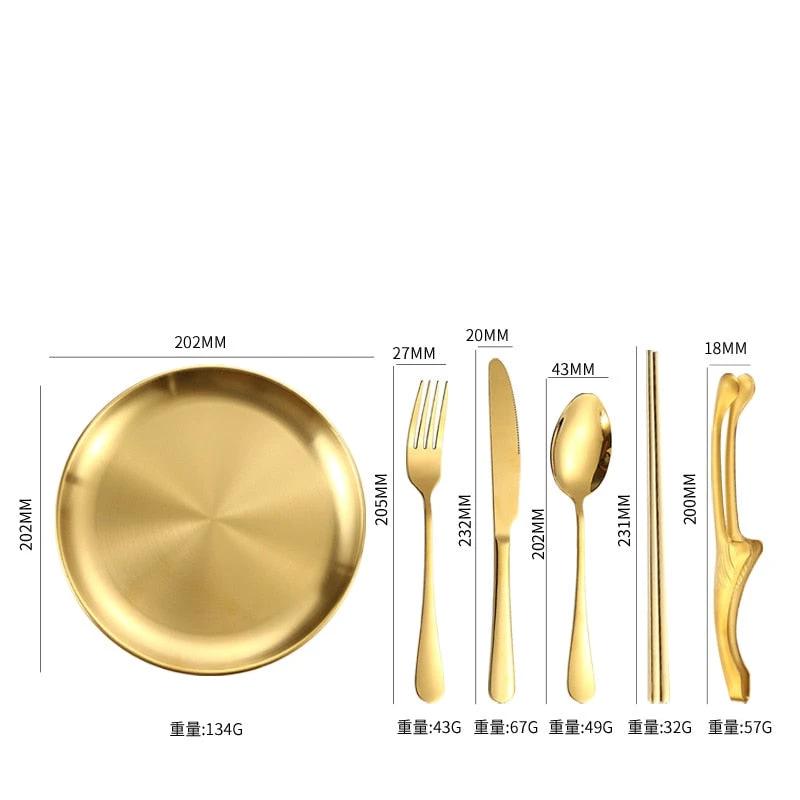 12pcs Portable Stainless Steel Cutlery Set Tableware For Camping by Bowlift