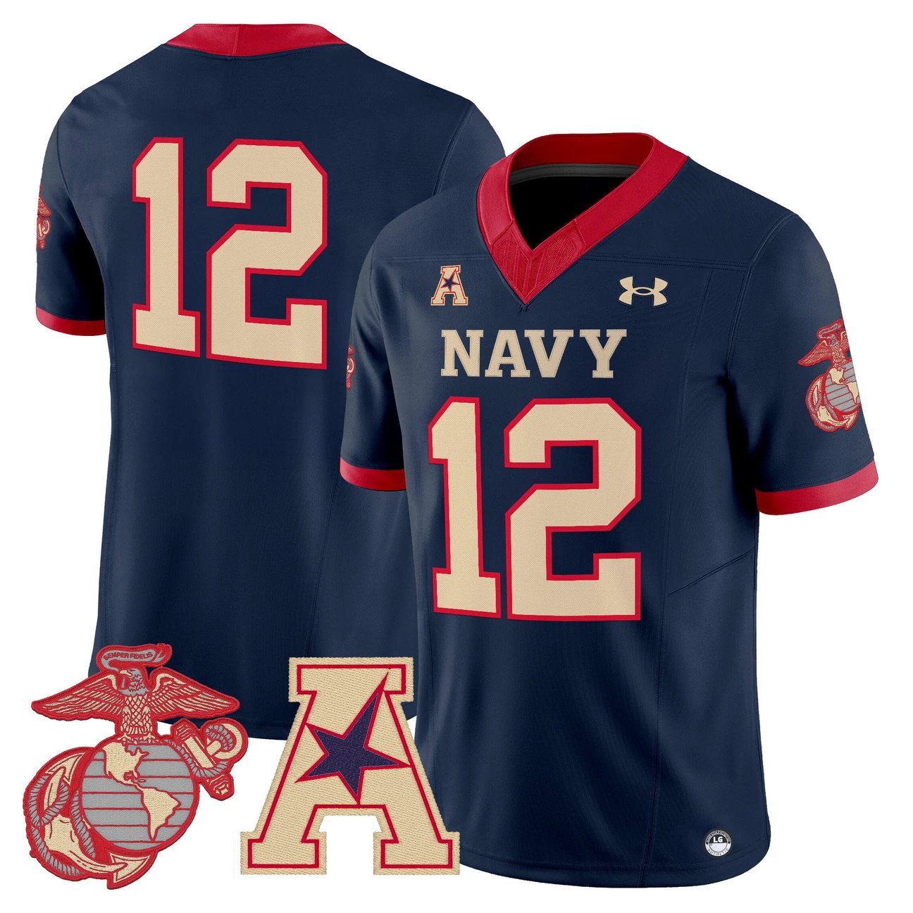 12th Man Jersey #12 Navy Midshipmen Vapor USMC Premier Stitched by My Store NCAA Football Jerseys